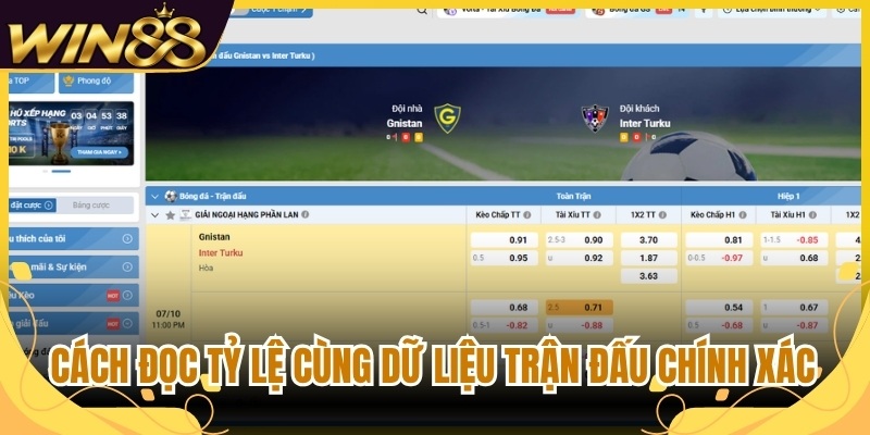 Thể Thao Win88 - Khám Phá Sảnh Cược Thể Thao Chuyên Sâu 3 Cách đọc tỷ lệ cùng dữ liệu trận đấu chính xác