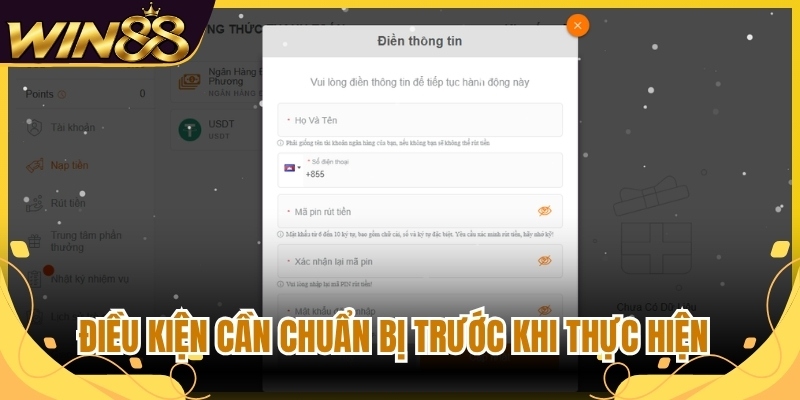 Điều kiện cần chuẩn bị trước khi thực hiện 