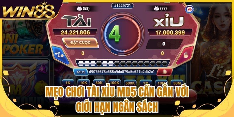 Mẹo chơi tài xỉu MD5 cần gắn với giới hạn ngân sách
