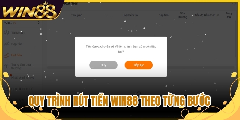 Quy trình Rút tiền Win88 theo từng bước 