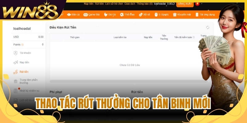 Thao tác rút thưởng cho tân binh mới